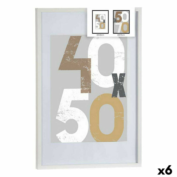Ramă Foto 52,5 x 2,5 x 72,5 cm Alb Plastic Lemn MDF (6 Unități)