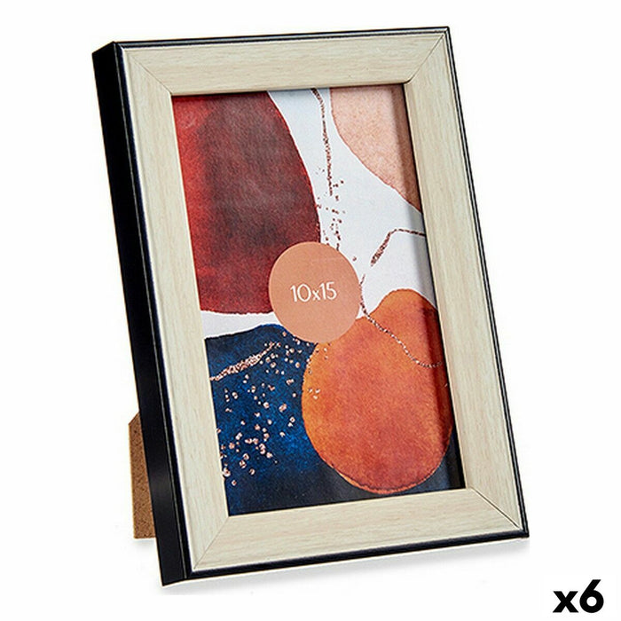 Ramă Foto 12,6 x 2 x 17,6 cm Negru Maro Plastic Sticlă (6 Unități)