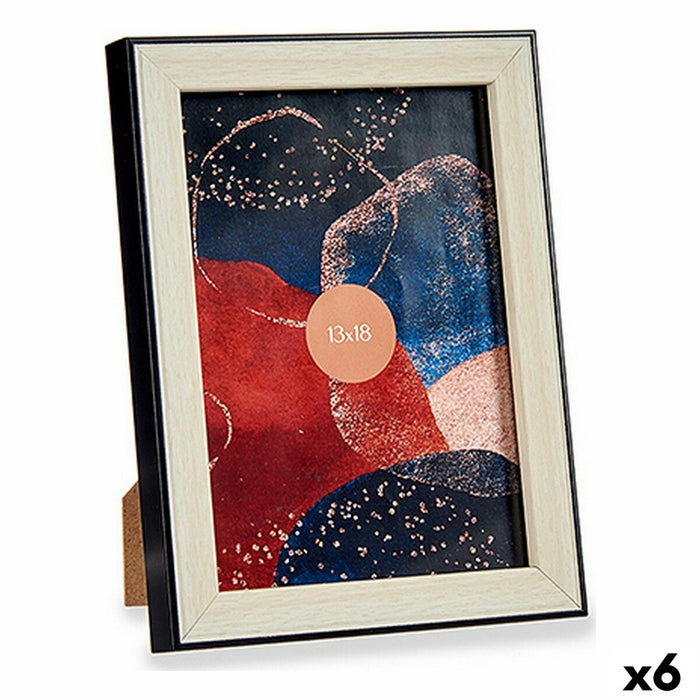 Ramă Foto 15,6 x 2 x 20,5 cm Negru Maro Plastic Sticlă (6 Unități)