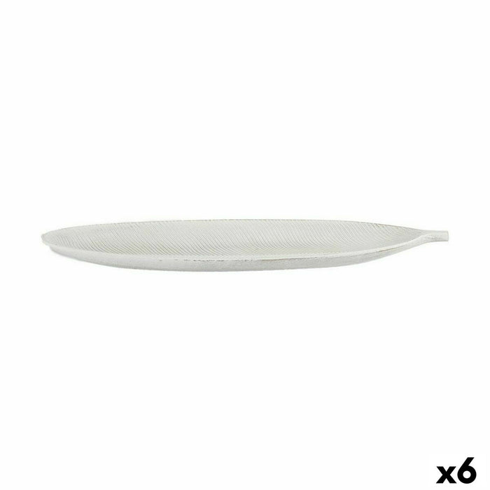 Tavă Alb Lemn MDF Frunza a unei plante 49 x 2,7 x 17,3 cm Decor (6 Unități)