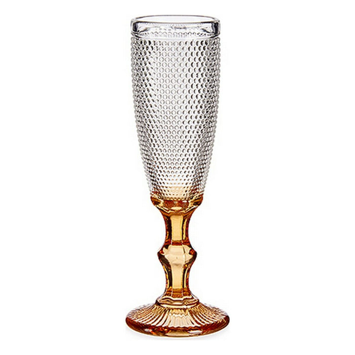 Pahar de șampanie Puncte Chihlimbar Sticlă 180 ml (6 Unități)