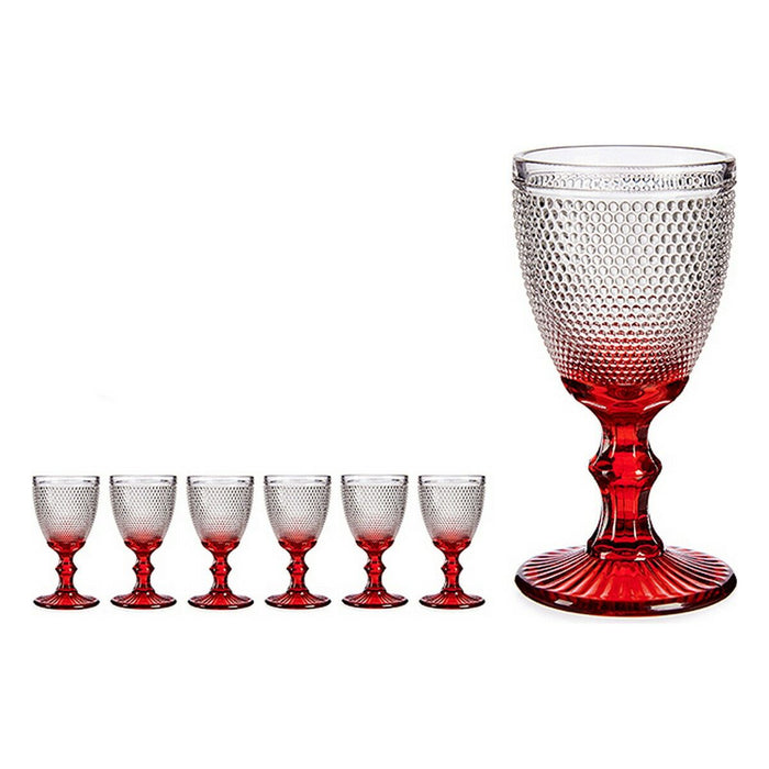 Pahar Puncte Roșu Sticlă 240 ml (6 Unități)