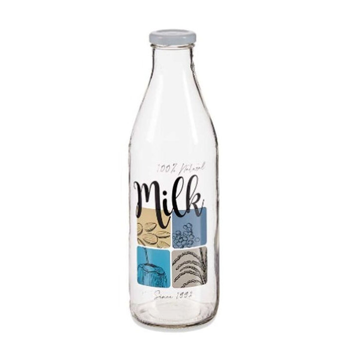 Sticlă din sticlă Transparent Metal Sticlă 1 L (6 Unități)