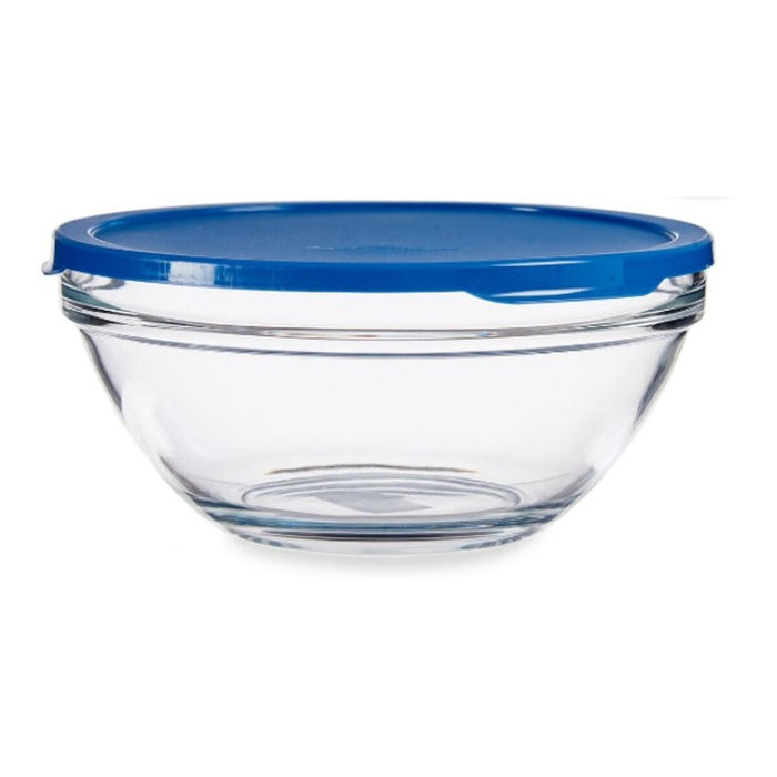 Cutie rotundă pentru prânz cu capac Chefs Albastru 2,5 L 23,7 x 10,1 x 23,7 cm (4 Unități)