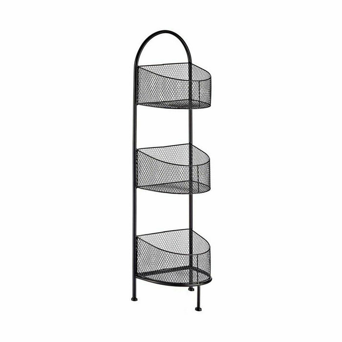 Raft Negru Metal 21,2 x 97 x 28,5 cm (4 Unități)