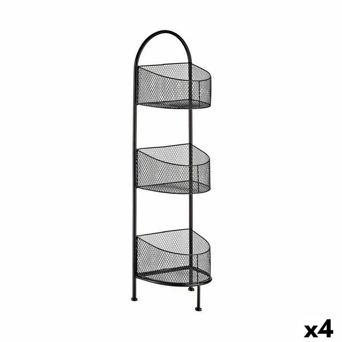 Raft Negru Metal 21,2 x 97 x 28,5 cm (4 Unități)