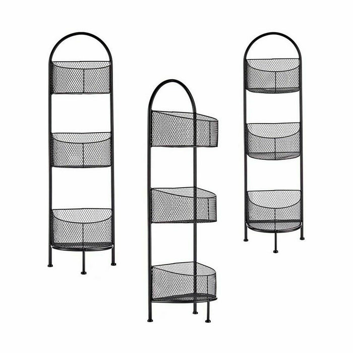 Raft Negru Metal 21,2 x 97 x 28,5 cm (4 Unități)