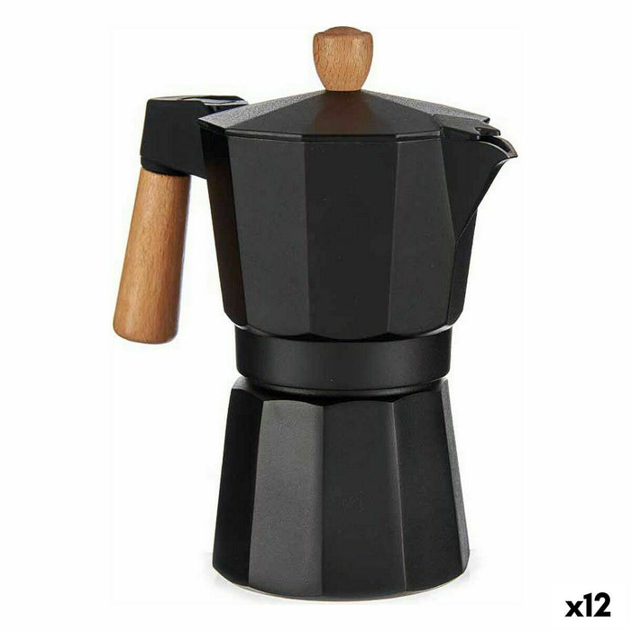 Cafetieră Italiană Lemn Aluminiu 300 ml (12 Unități)