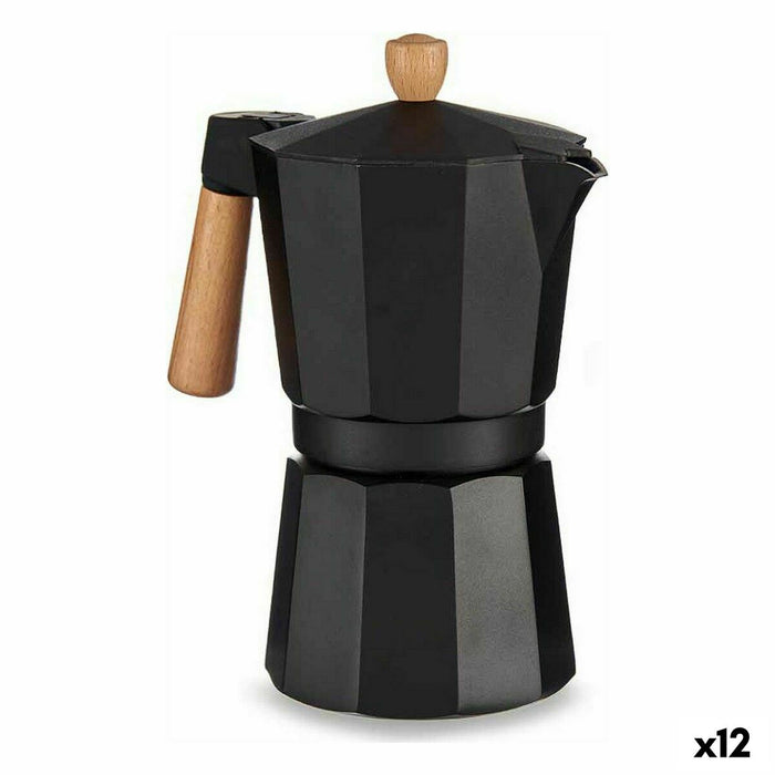 Cafetieră Italiană Lemn Aluminiu 450 ml (12 Unități)