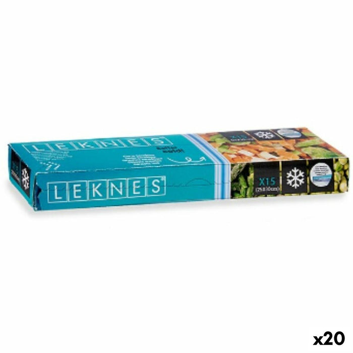 Set de pungi reutilizabile pentru alimente ziplock 25 x 30 cm Albastru Polietilenă 3 L (20 Unități)