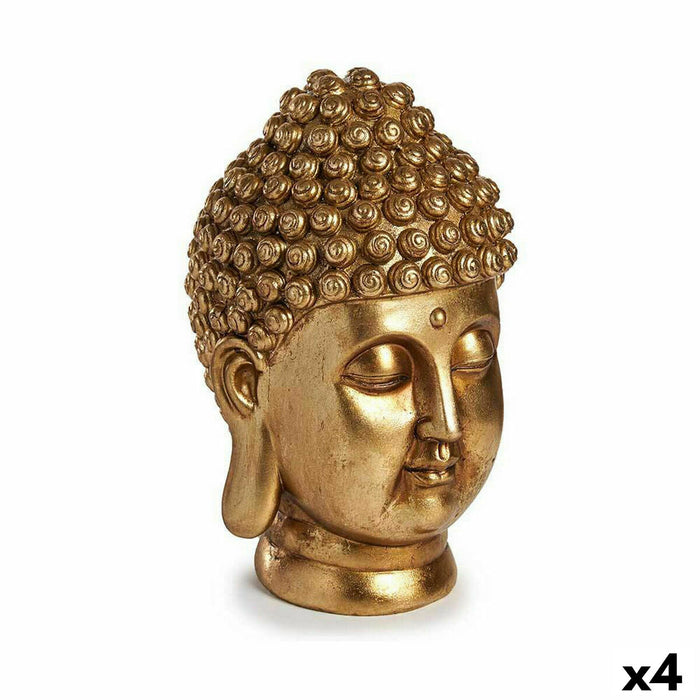Figură Decorativă Buda Cap Auriu* 14 x 26 x 17 cm (4 Unități)