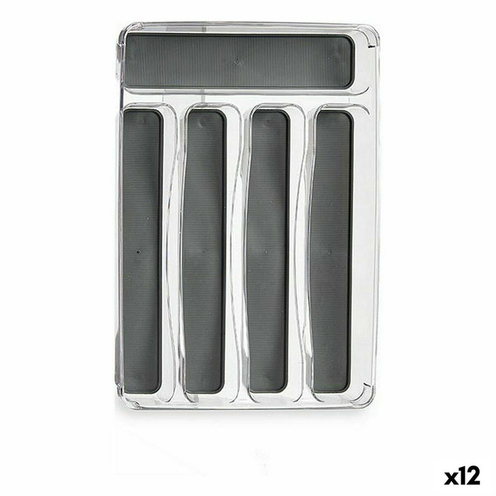 Organizator pentru tacâmuri Plastic reciclat Gri 23,3 x 4,5 x 32,7 cm (12 Unități)