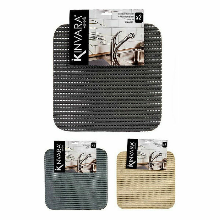 Covoraș antiderapant 32 x 32 cm Set 2 Piese Plastic (24 Unități)
