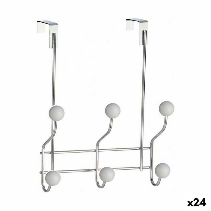 Cuier pentru uși Alb Metal Plastic 10 x 22 x 26 cm (24 Unități)