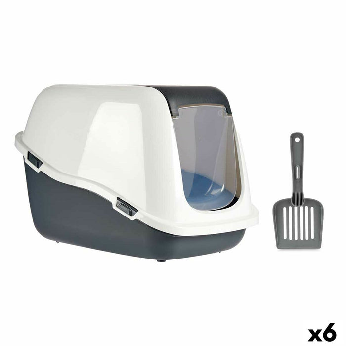 Nisip pentru pisici Alb Antracit Plastic 39,7 x 57 x 39 cm (6 Unități)