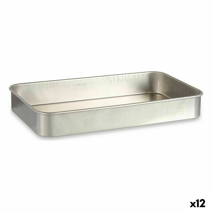 Oală pentru gratinat Argintiu Aluminiu 28,5 x 6,5 x 46 cm (12 Unități)
