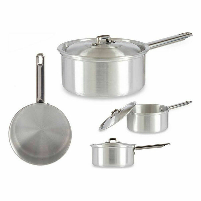 Caserolă cu capac Ø 16 cm Argintiu Aluminiu 1,5 L (10 Unități)