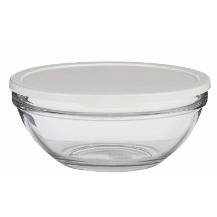 Cutie rotundă pentru prânz cu capac Chefs Alb 2,5 L 23,7 x 10,1 x 23,7 cm (4 Unități)