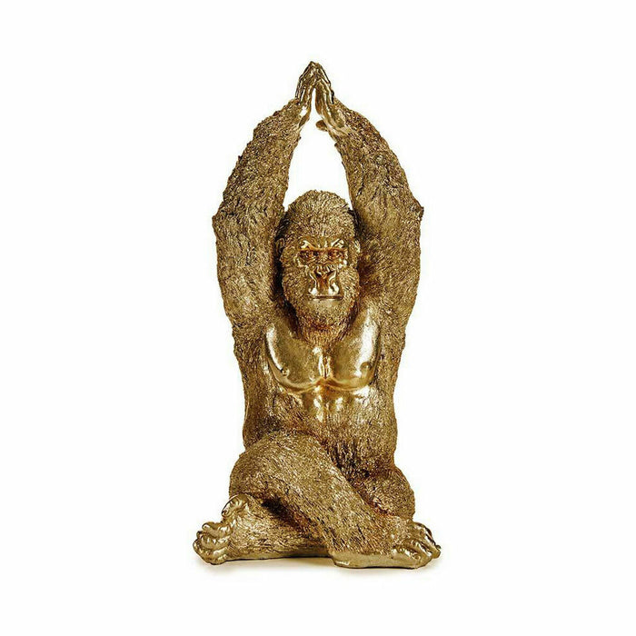 Figură Decorativă Yoga Gorilă Auriu* 17 x 36 x 19,5 cm (4 Unități)