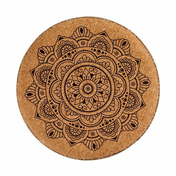 Puff Mandala Maro Plută Lemn MDF 34 x 39 x 34 cm (2 Unități)