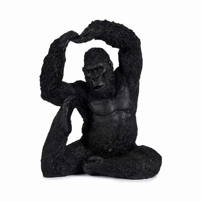 Figură Decorativă Yoga Gorilă Negru 15,2 x 31,5 x 26,5 cm (3 Unități)