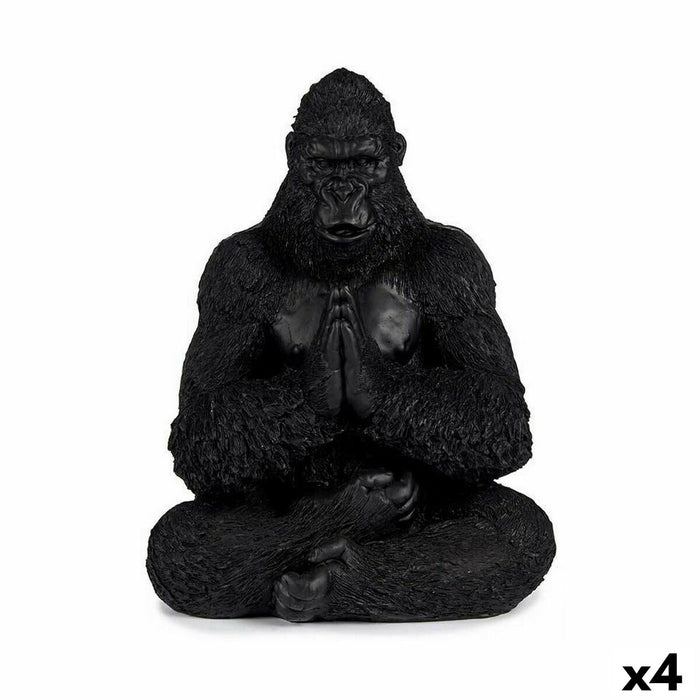 Figură Decorativă Gorilă Yoga Negru 16 x 28 x 22 cm (4 Unități)