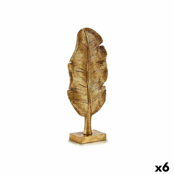 Figură Decorativă Frunza a unei plante Auriu* 8 x 43,5 x 17 cm (6 Unități)