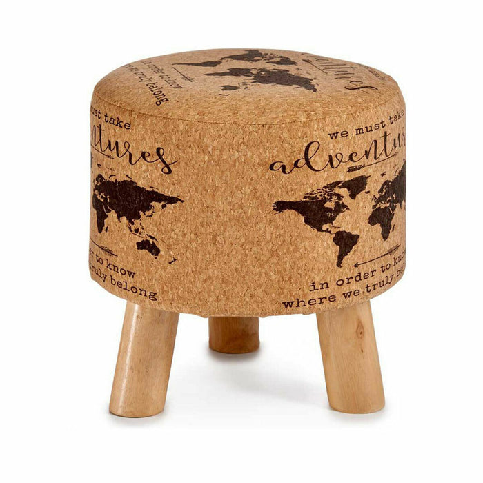 Puff Harta Lumii Maro Plută Lemn MDF 28 x 28 x 28 cm (4 Unități)