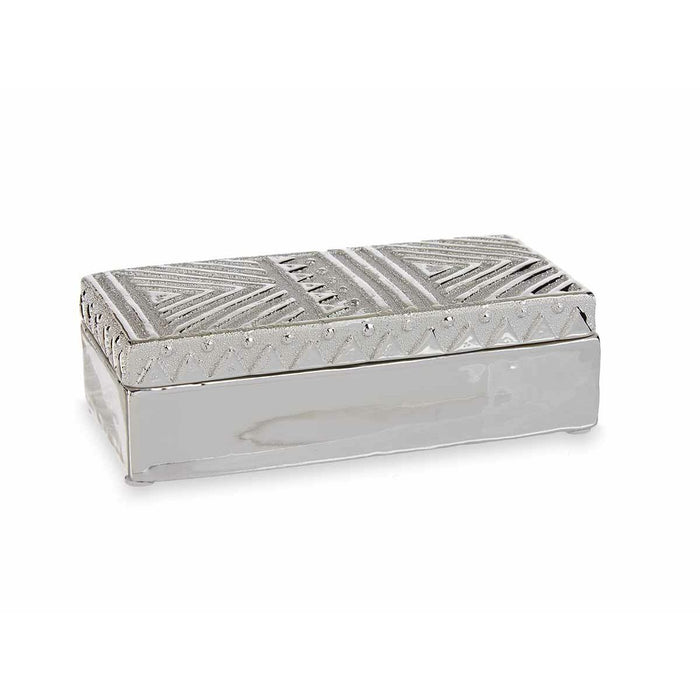 Casetă de Bijuterii Argintiu Ceramică 10,2 x 6,3 x 20,5 cm (6 Unități)