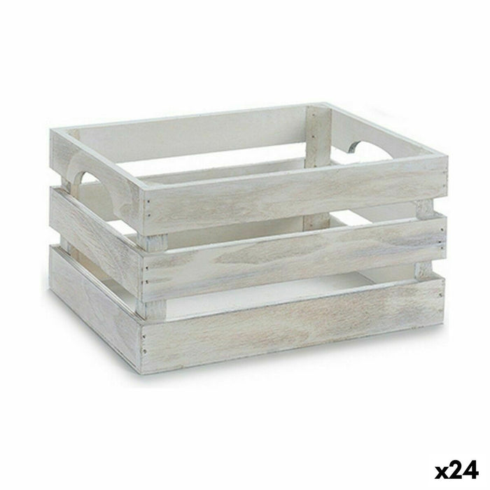 Cutie Decorativă Alb Lemn de plop 26,2 x 13,2 x 15,8 cm (24 Unități)
