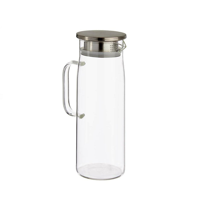 Carafă cu Capac și Dozator Transparent Oțel inoxidabil 1,2 L (6 Unități)