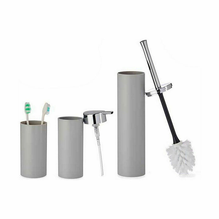Set de Baie Gri Plastic (8 Unități)