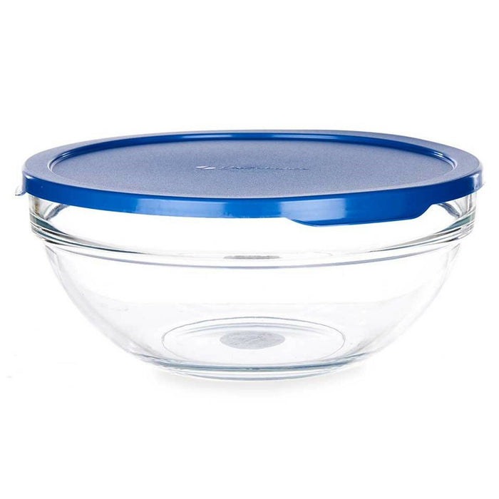 Cutie rotundă pentru prânz cu capac Chefs Albastru 1,7 L 20,5 x 9 x 20,5 cm (4 Unități)