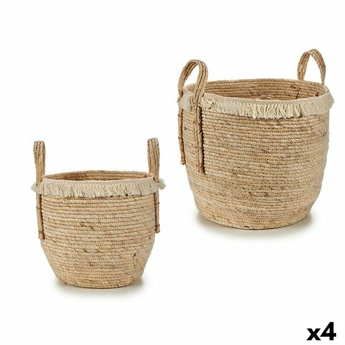 Set de Coșuri Natural Pai (4 Unități)