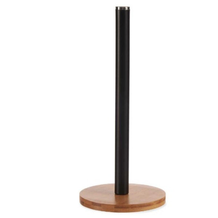 Suport pentru hârtie de bucătărie Negru Bambus Oțel 15 x 15 x 33,5 cm (12 Unități)