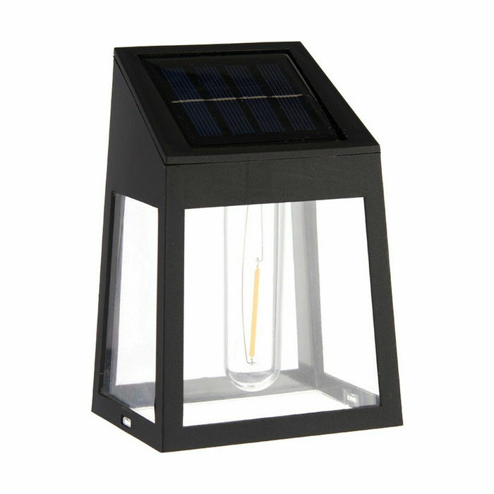 Lampă de perete sarcină solară Pătrat Negru Plastic (24 Unități)
