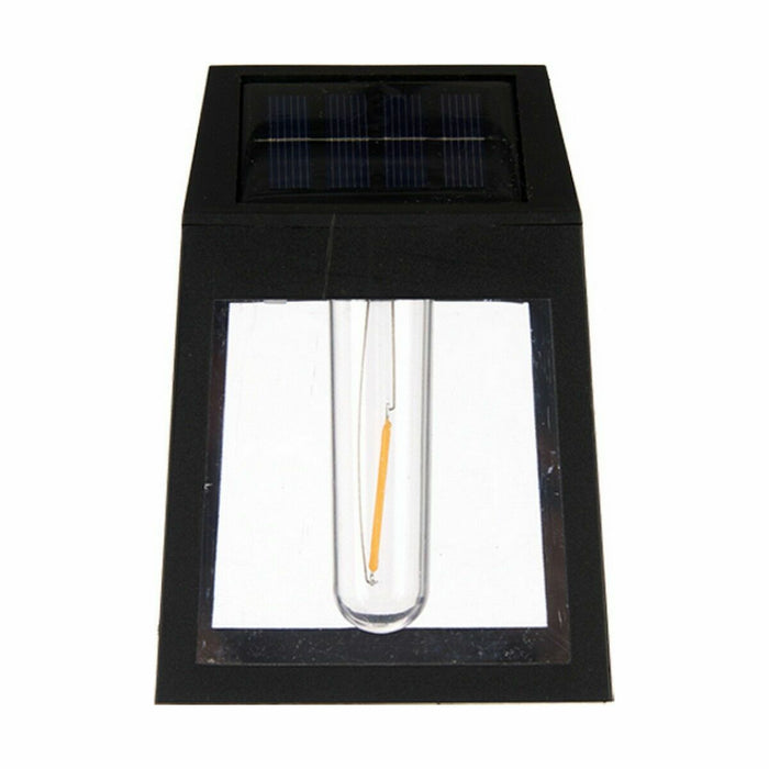 Lampă de perete sarcină solară Pătrat Negru Plastic (24 Unități)