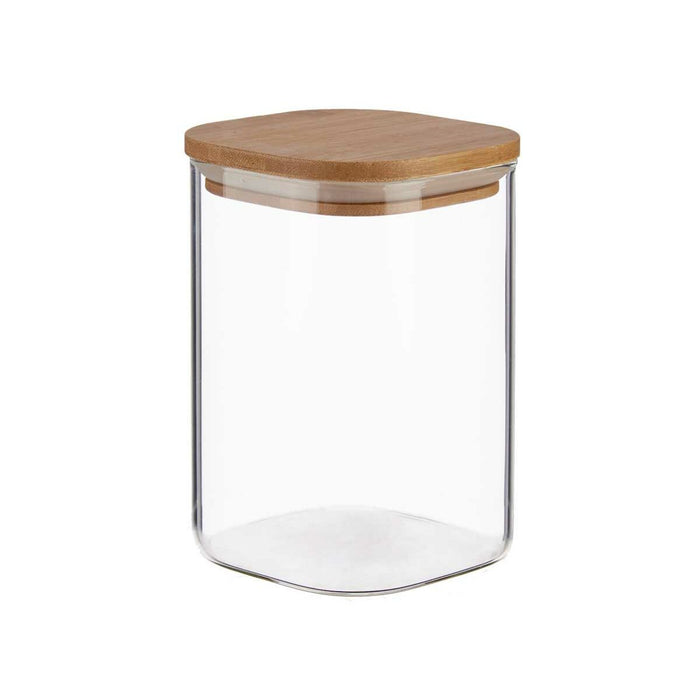 Borcan Transparent Bambus Sticlă borosilicată 1,2 L (12 Unități)