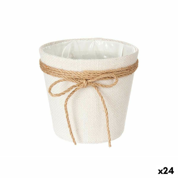 Ghiveci Fundă Alb Pânză 16 x 15 x 16 cm (24 Unități)