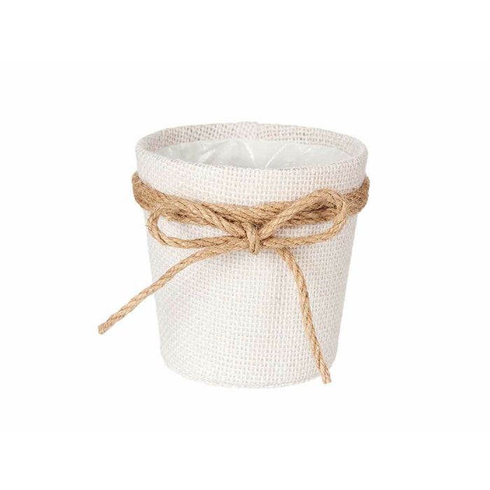 Ghiveci Fundă Alb Pânză 11 x 10,5 x 11 cm (24 Unități)