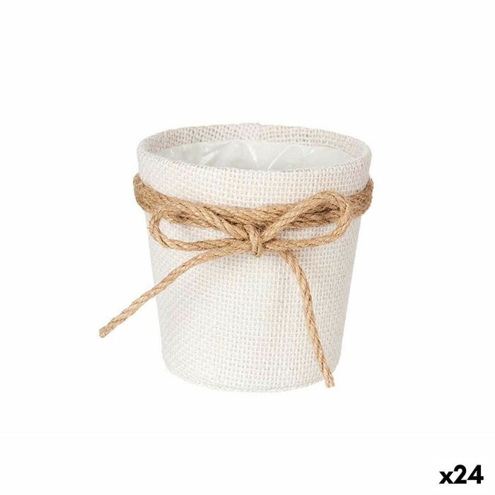 Ghiveci Fundă Alb Pânză 11 x 10,5 x 11 cm (24 Unități)