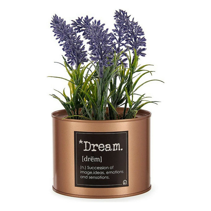 Plantă decorativă Lavandă Doză Mov Metal Cupru Verde Plastic 10 x 18 x 10 cm (6 Unități)