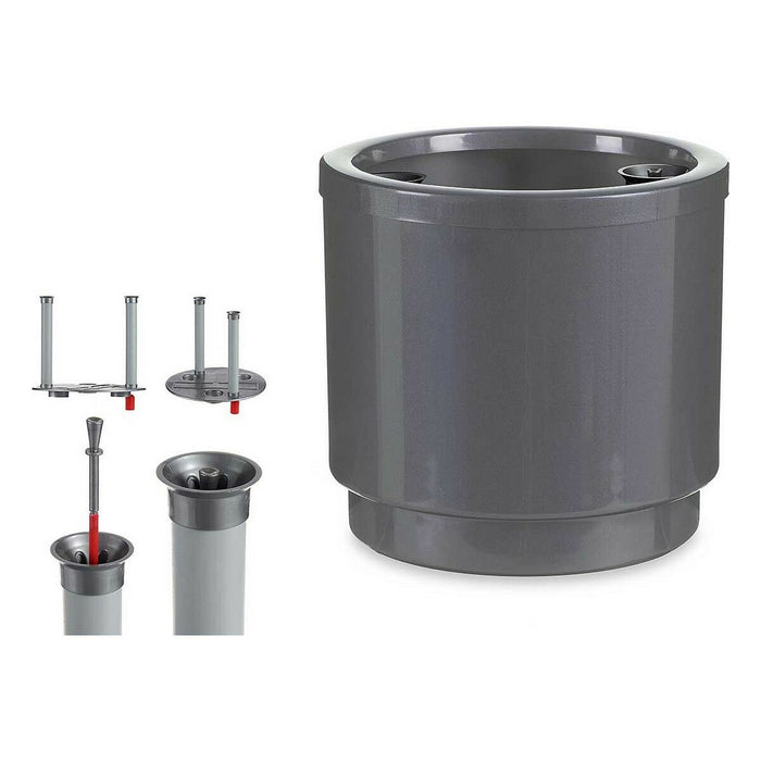 Ghiveci cu auto-udare Argintiu polipropilenă 26 x 25 x 26 cm (4 Unități)