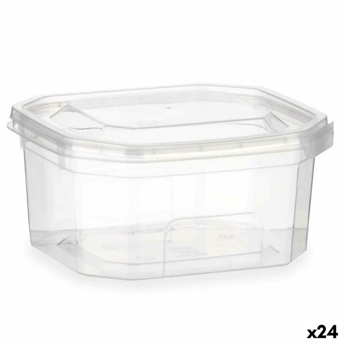 Cutie de prânz dreptunghiulară cu capac Transparent polipropilenă 370 ml 10,7 x 5,5 x 11,7 cm (24 Unități)