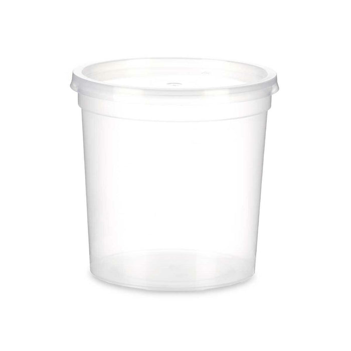 Cutie rotundă pentru prânz cu capac Transparent polipropilenă 1 L 12,5 x 12,5 x 12,5 cm (12 Unități)