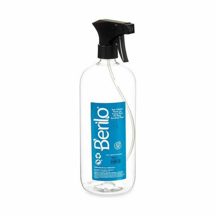 Atominis buteliukas Negru Transparent Plastic 1 L (12 Unități)