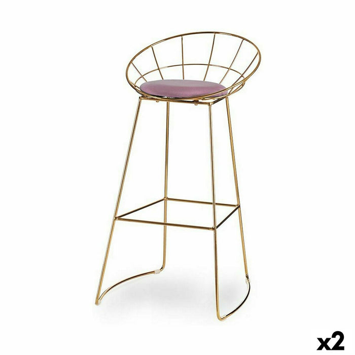Taburet Roz Auriu* Fier 51 x 94 x 52 cm (2 Unități)