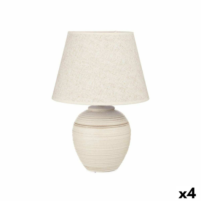 Lampă de masă 40 W Unde Bej Ceramică 33 x 45 x 33 cm (4 Unități)