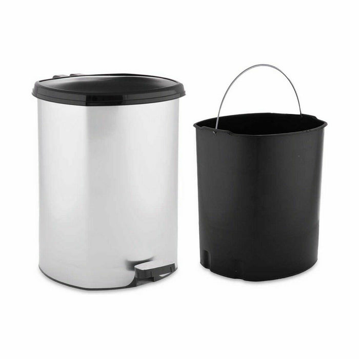 Coș de gunoi pentru hârtie cu pedală Argintiu Plastic 11 L (6 Unități)