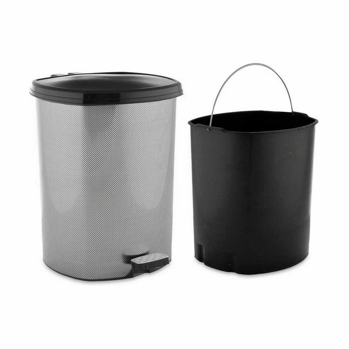 Coș de gunoi pentru hârtie cu pedală Gri închis Plastic 11 L (6 Unități)